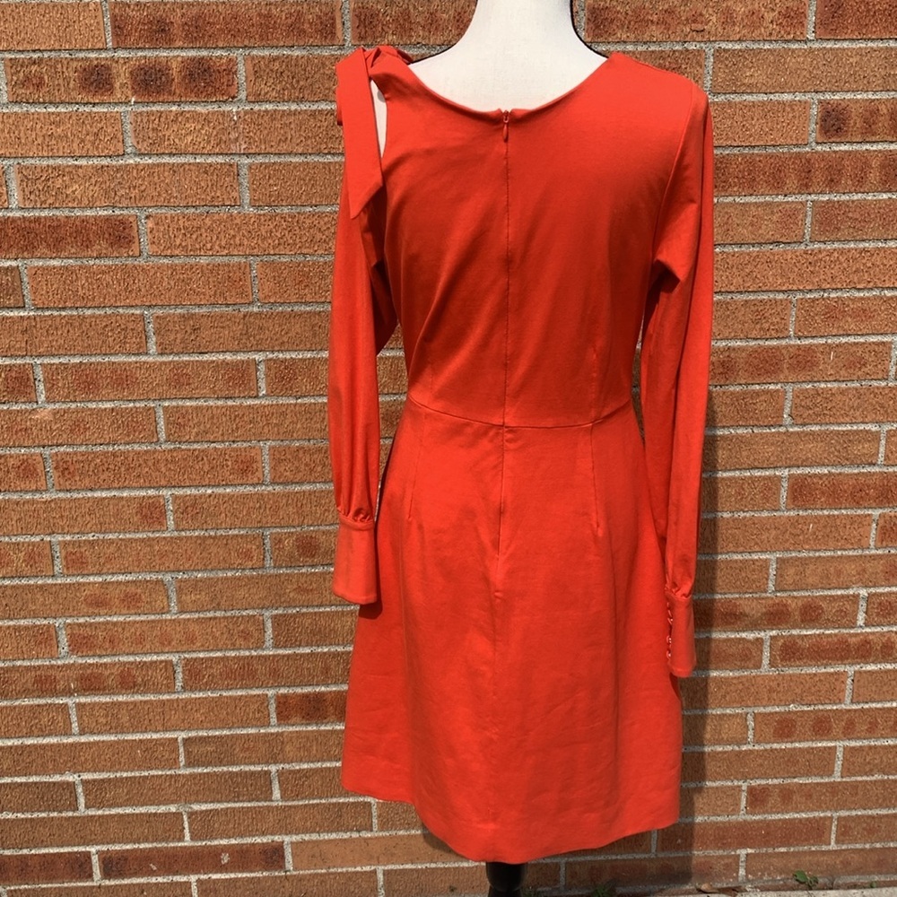 Simona Maghen Caprice Dress Long Sleeve Fit & Flare Single Cold Shoulder size 8 - Picture 2 of 15